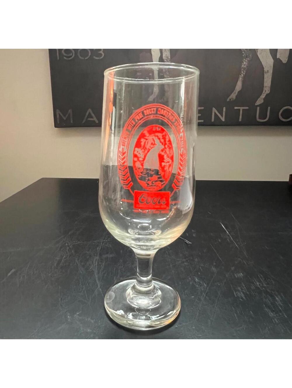 Coors Footed Glass Pilsner Set of 4 Americas Fine Light Beer Vintage Mid Century
